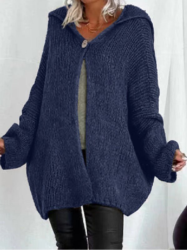 Women's Sweaters Solid Doll Sleeve Hooded Sweater - LuckyFash™