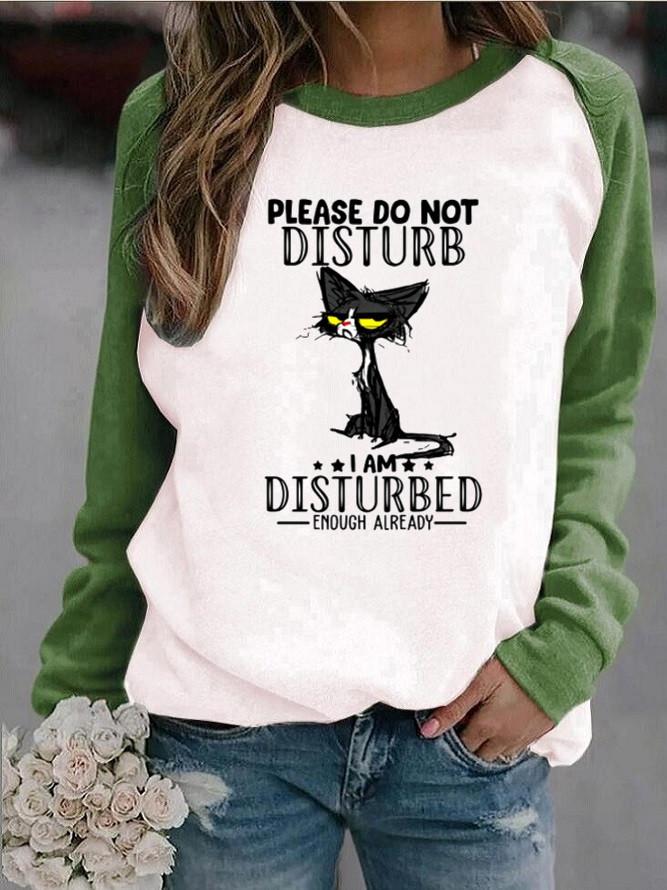 Women's T-Shirts Animal Alphabet Print Round Neck Long Sleeve T-Shirts - LuckyFash™