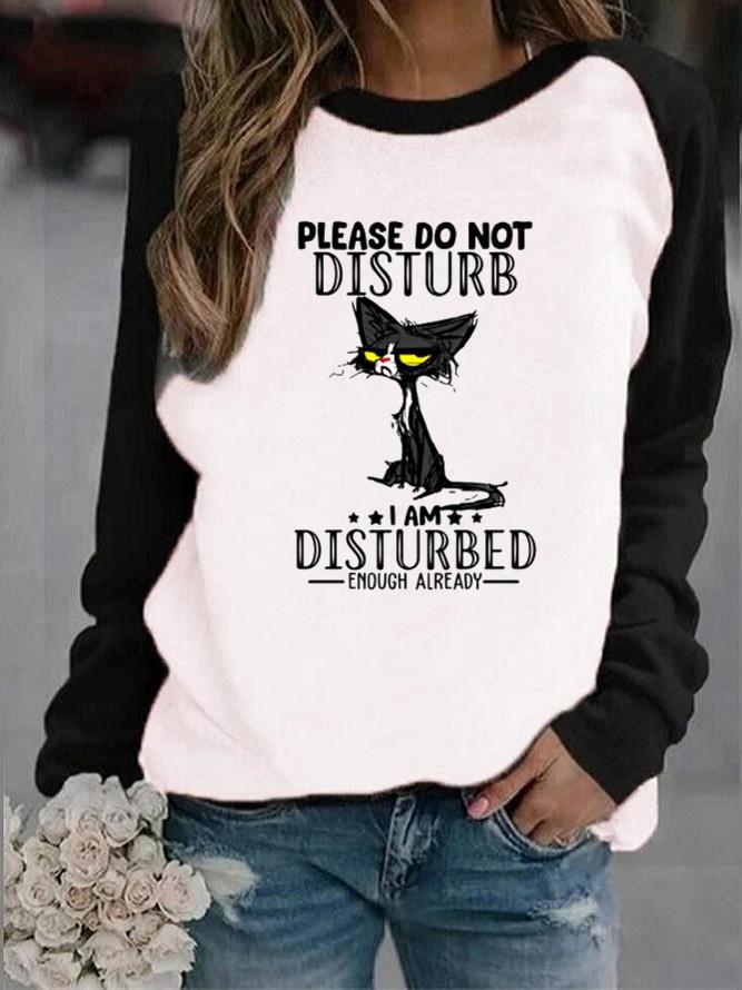 Women's T-Shirts Animal Alphabet Print Round Neck Long Sleeve T-Shirts - LuckyFash™