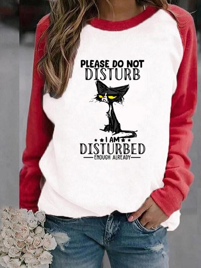 Women's T-Shirts Animal Alphabet Print Round Neck Long Sleeve T-Shirts - LuckyFash™
