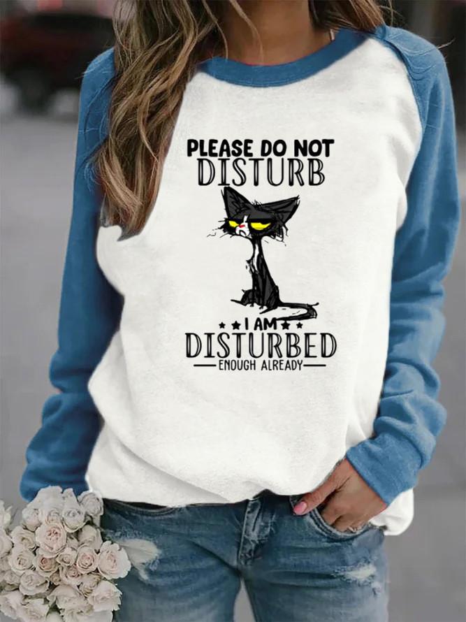 Women's T-Shirts Animal Alphabet Print Round Neck Long Sleeve T-Shirts - LuckyFash™
