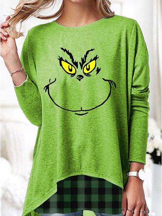 Women's T-Shirts Loose Pullover Print Round Neck Long Sleeve T-Shirt - LuckyFash™