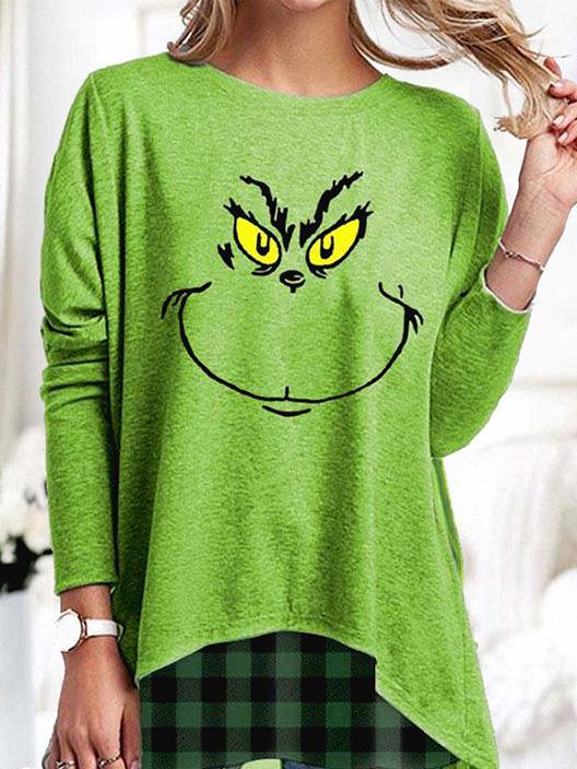 Women's T-Shirts Loose Pullover Print Round Neck Long Sleeve T-Shirt - LuckyFash™
