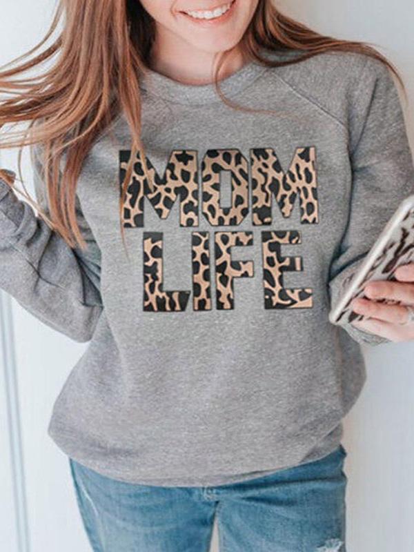 Women's T-Shirts MoM-Life Letter Print Long Sleeve T-Shirts - LuckyFash™