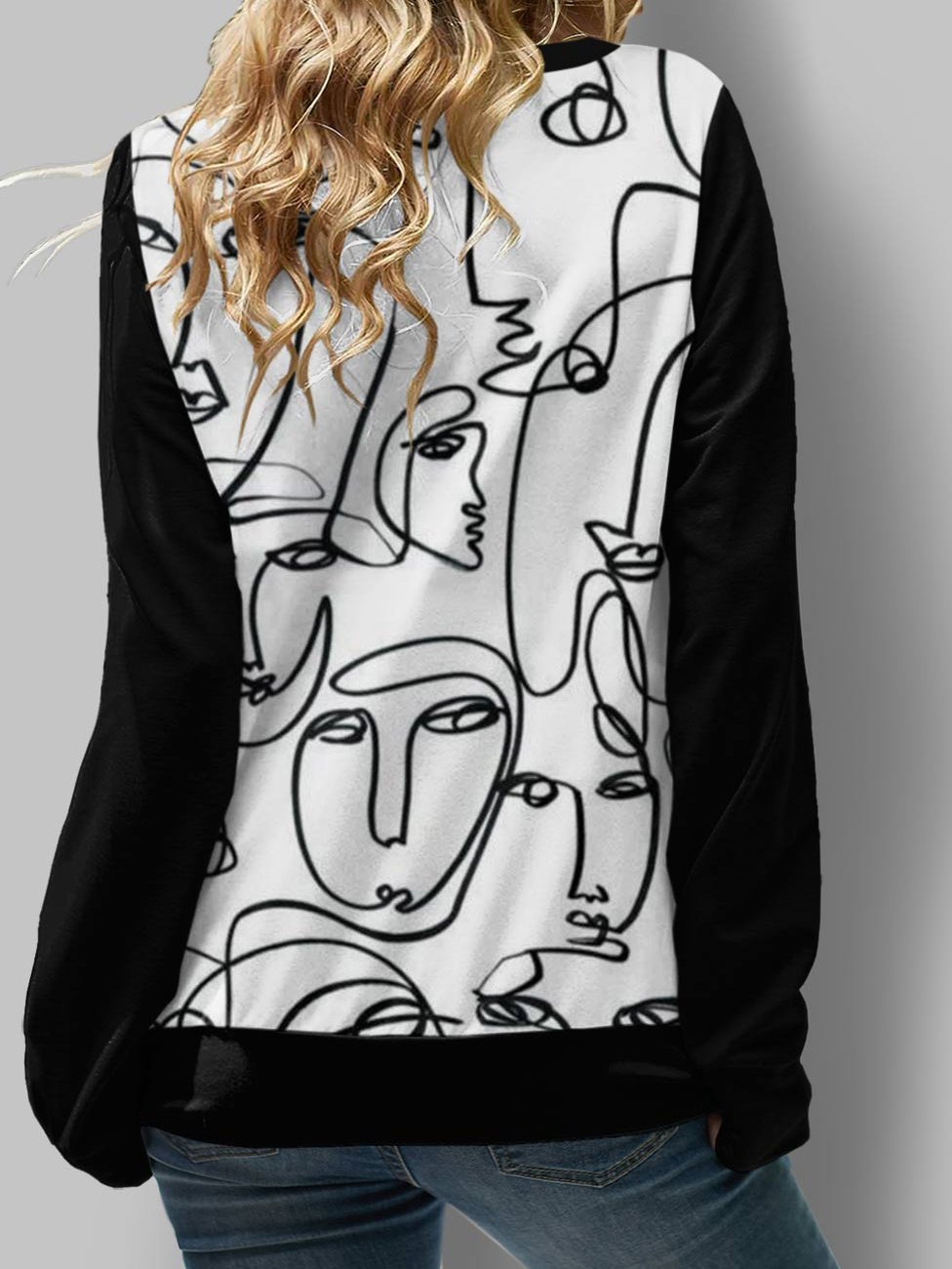Women's T-Shirts Printed Belted Long Sleeve Loose T-Shirts - LuckyFash™