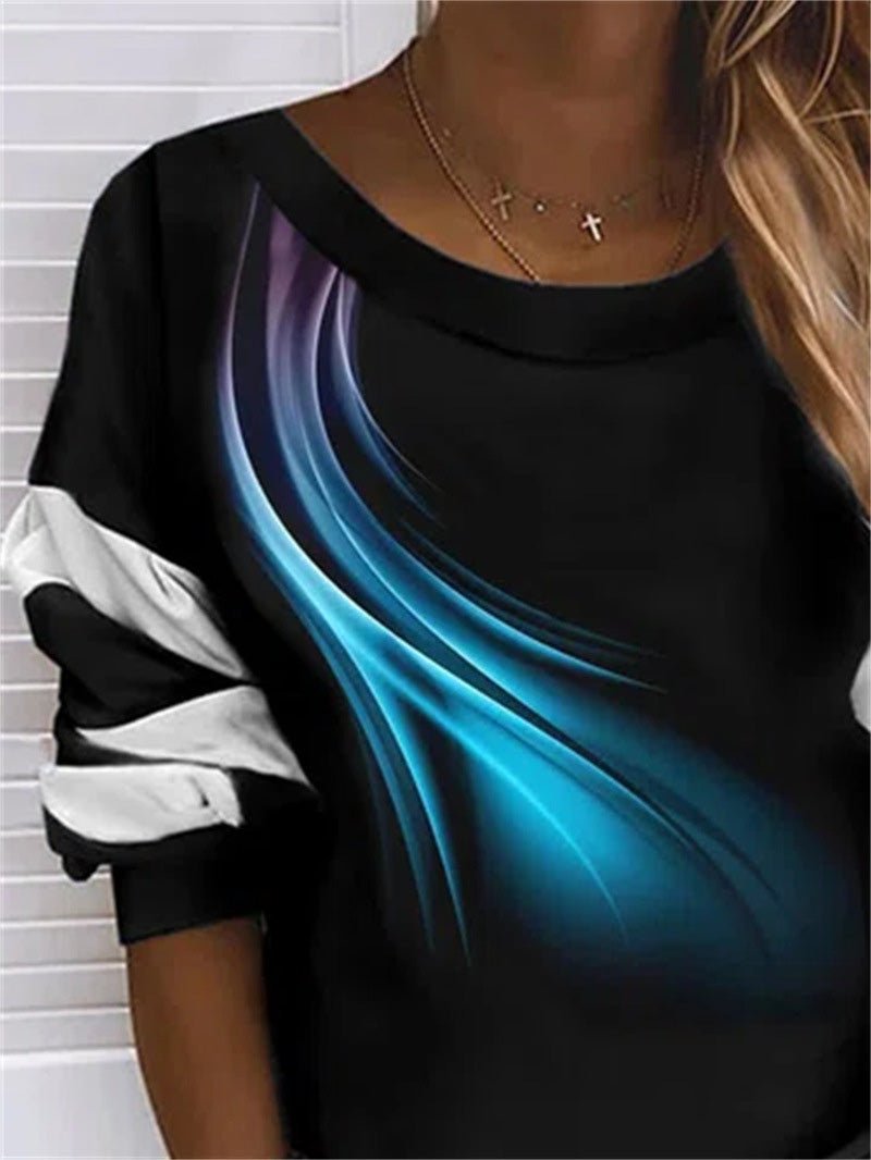 Women's T-Shirts Printed Round Neck Long Sleeve Casual T-Shirt - LuckyFash™