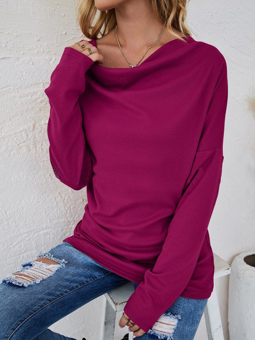 Women's T-Shirts Solid Crew Neck Long Sleeve T-Shirt - LuckyFash™