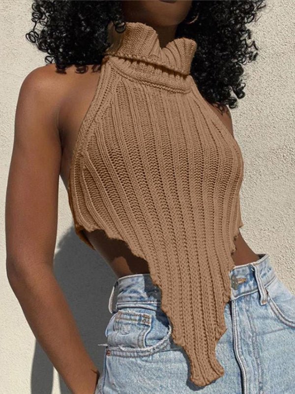 Tank Tops Knitted Solid Sleeveless Tank Top - LuckyFash™