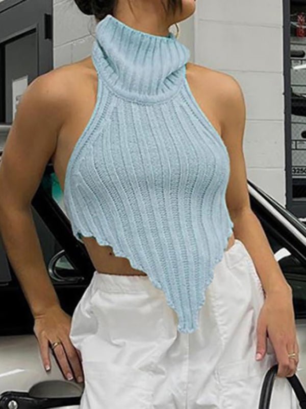 Tank Tops Knitted Solid Sleeveless Tank Top - LuckyFash™