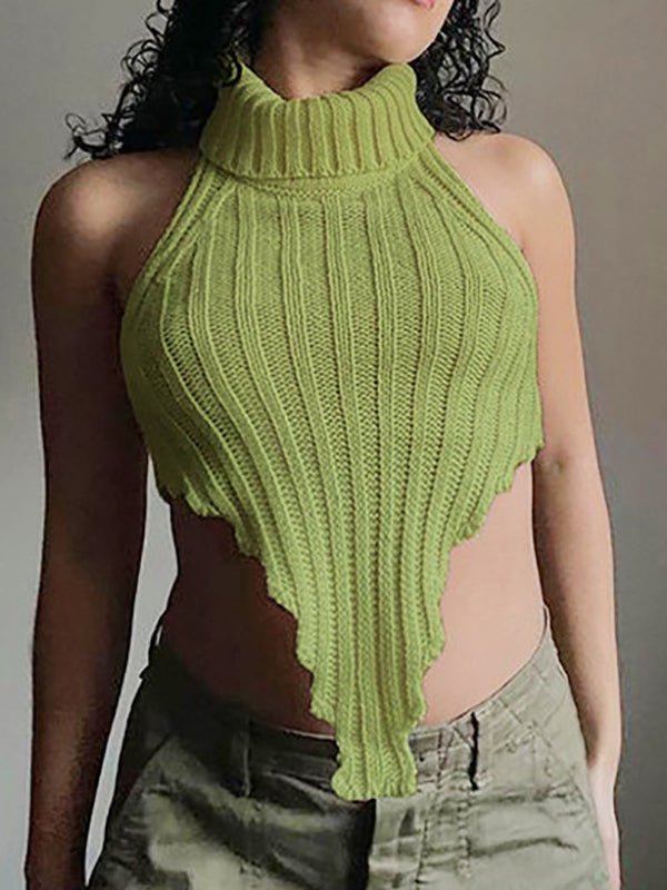 Tank Tops Knitted Solid Sleeveless Tank Top - LuckyFash™