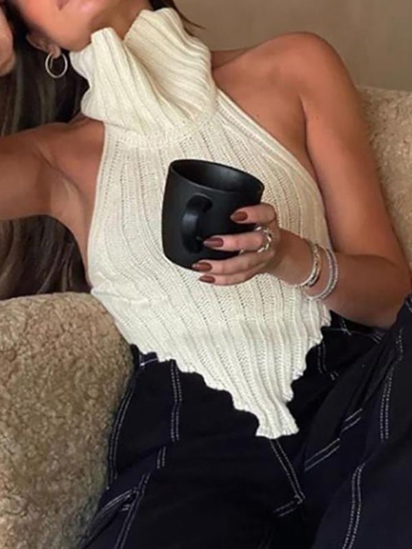 Tank Tops Knitted Solid Sleeveless Tank Top - LuckyFash™