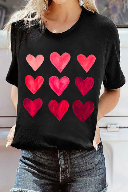 Black Valentine's Day Heart T-Shirts