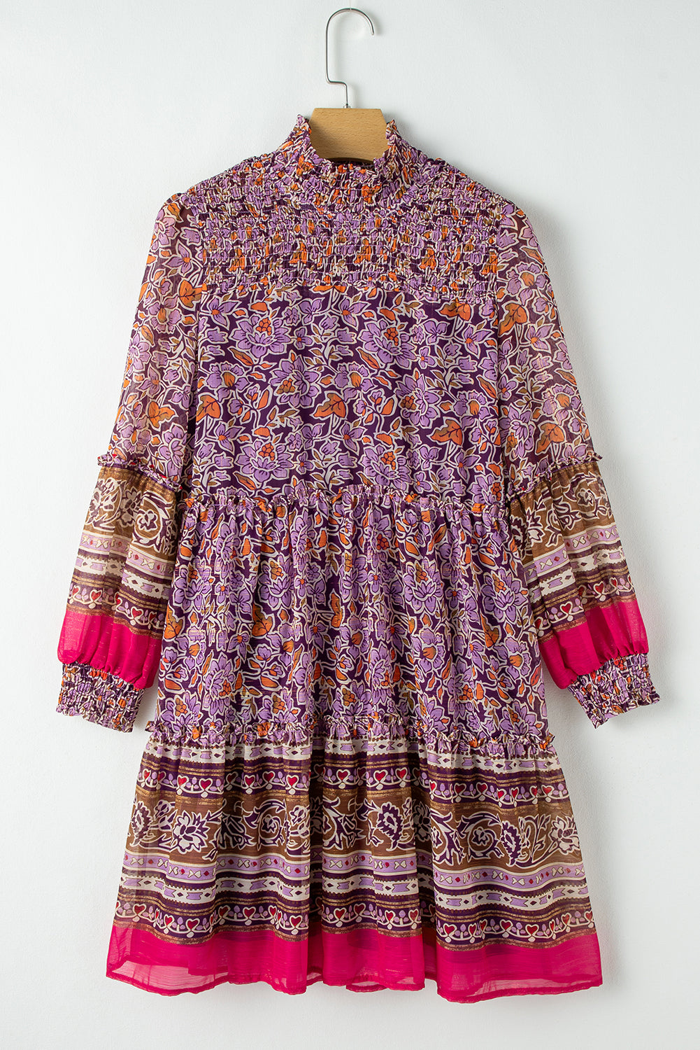 puff sleeve floral dress