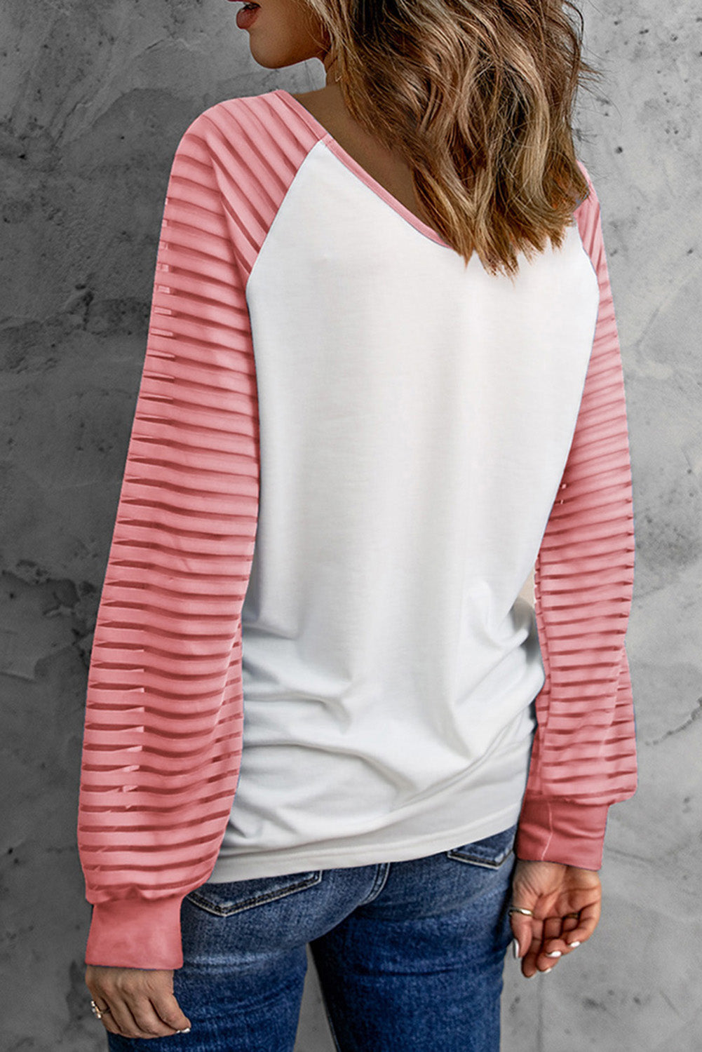 Pink Valentines Flower Car Graphic Striped Long Sleeve Top