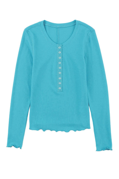 Stylish Button-Up Long Sleeve Tee