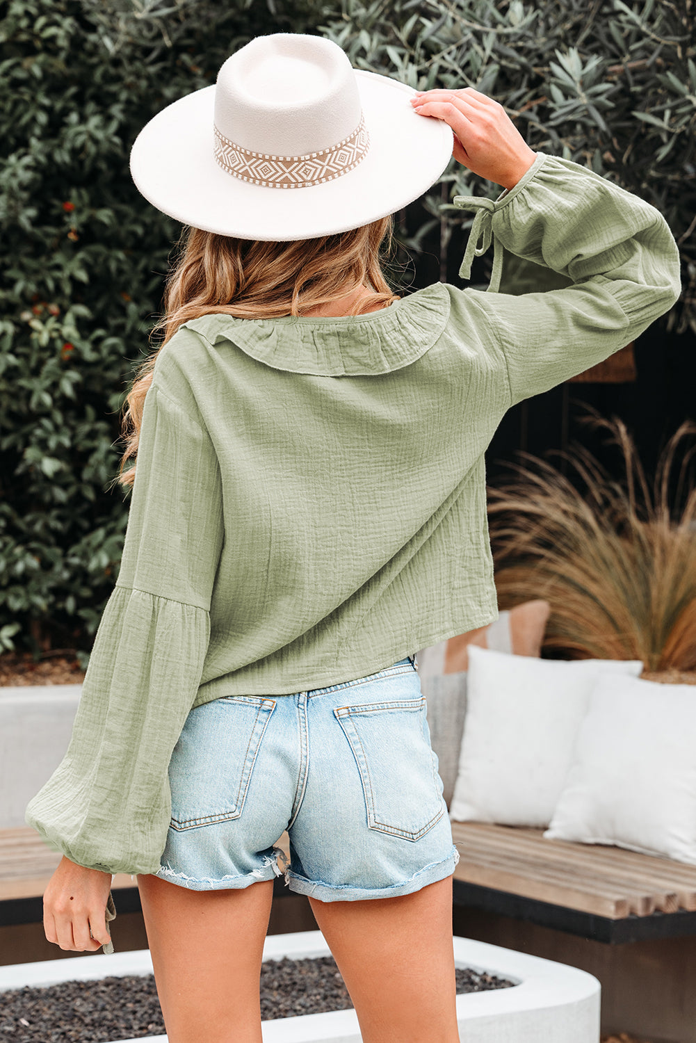 ruffle trim blouse