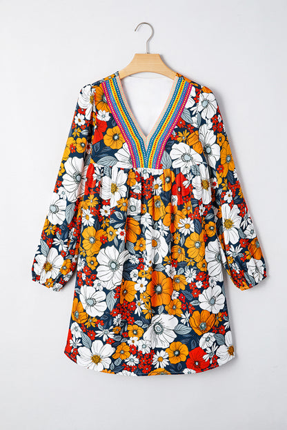 orange floral dress