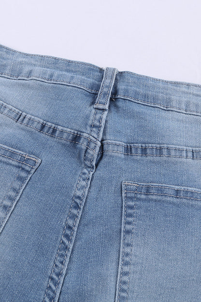Stylish High Waist Distressed Denim Shorts