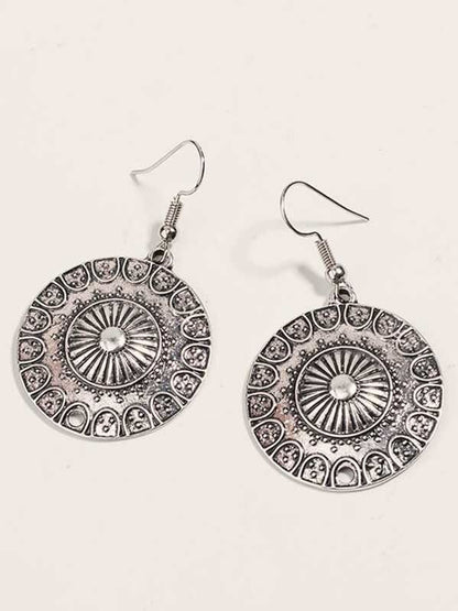 1pair Tribal Round Drop Earrings