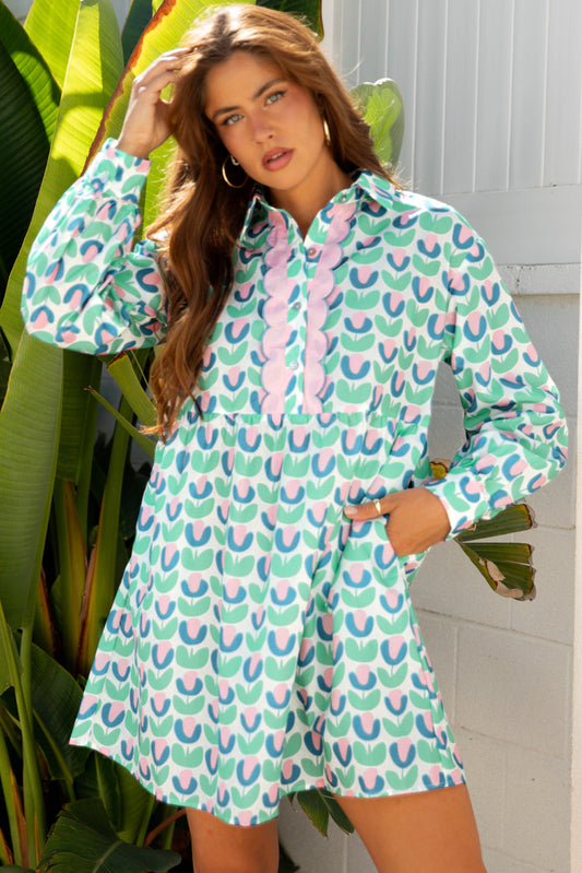 floral long sleeve dress