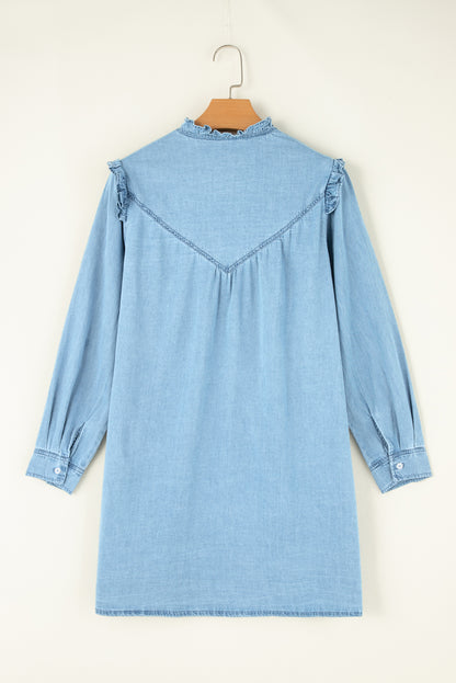 denim button up dress