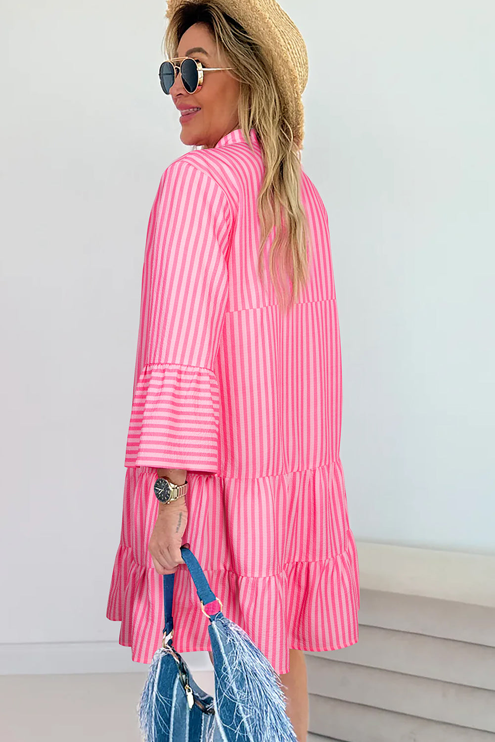 flare sleeve mini dress