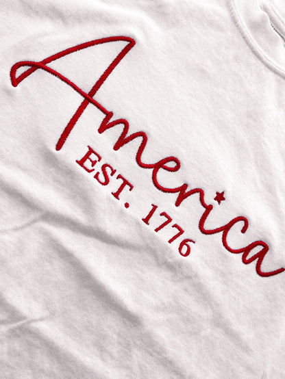 American Pride 1776 Patriotic Embroidered Tee