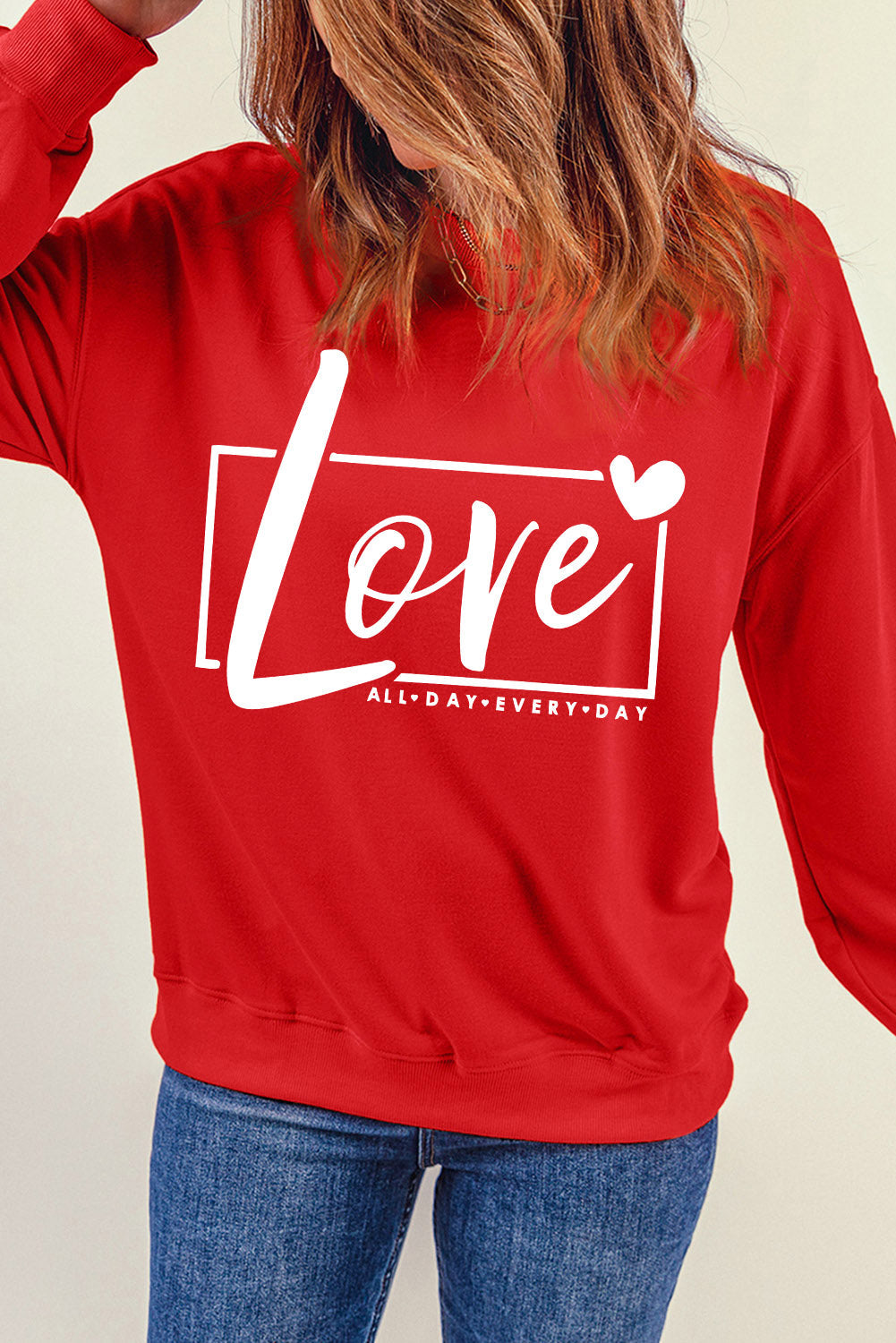 Fiery Red Valentine's Day Love Graphic Sweatshirt