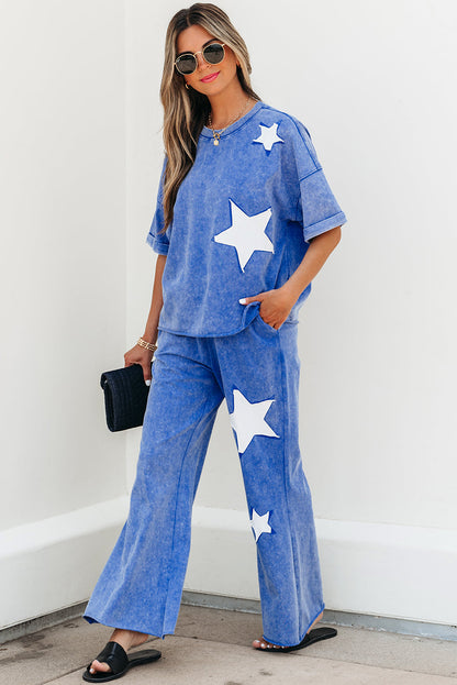 blue pants set