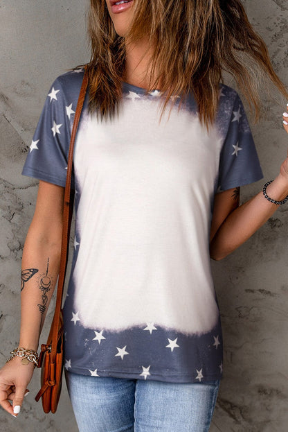 4th of July Bleached Star Graphic Tee