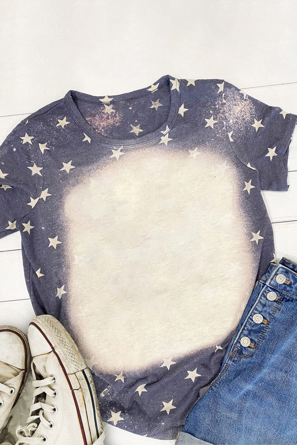 4th of July Bleached Star Graphic Tee