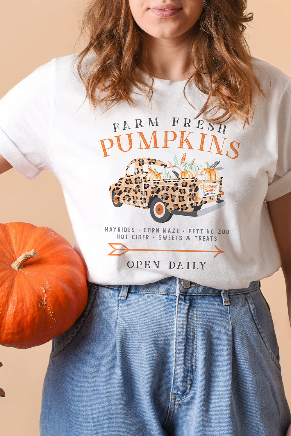 White Farm Fresh Pumpkin Open Daily T-Shirts