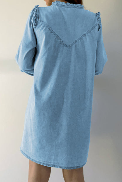 denim button up dress