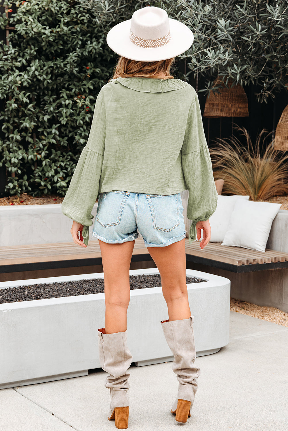 ruffle trim blouse