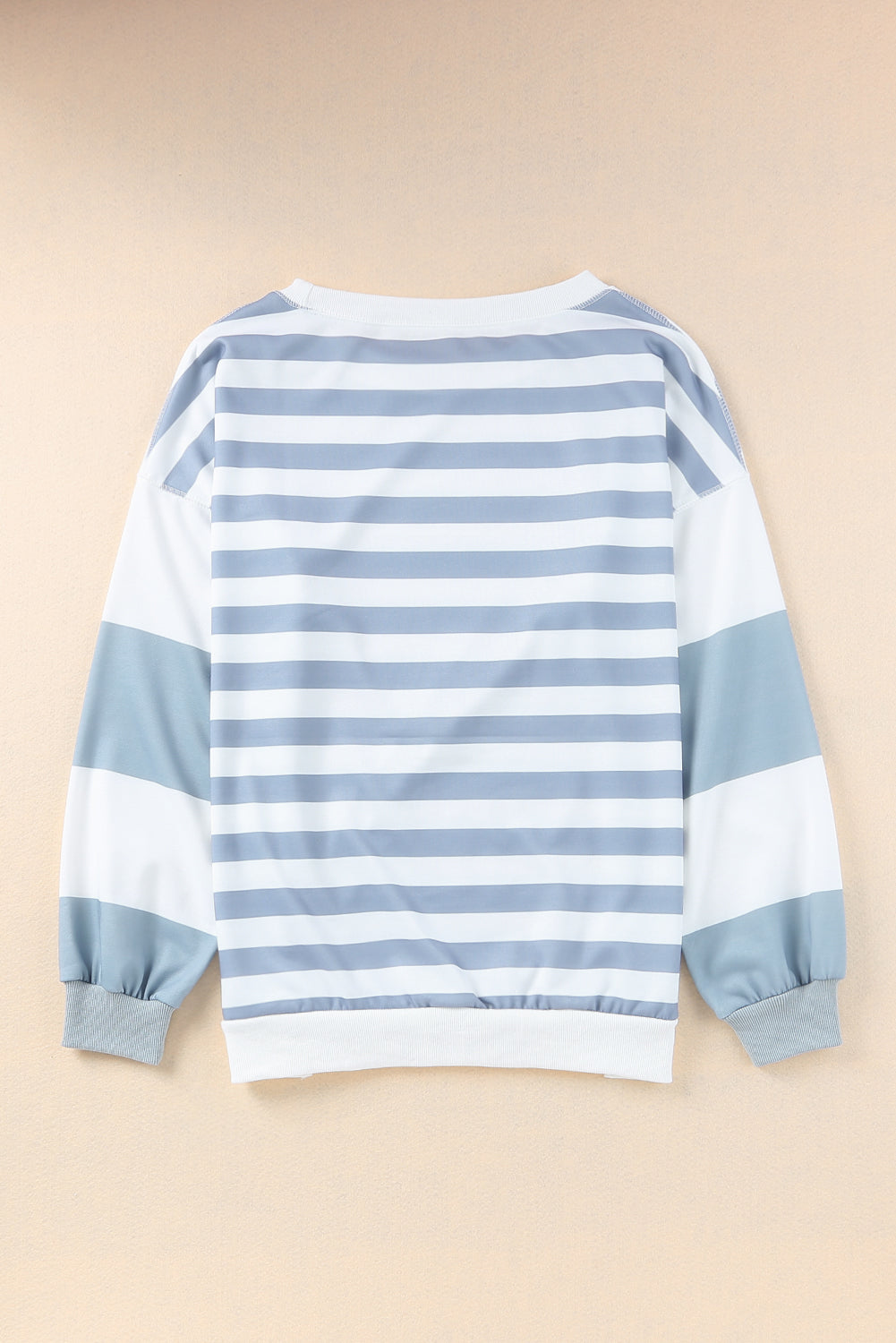 Stripe Sequined Rugby Football Pattern Pullover Sweatshirt