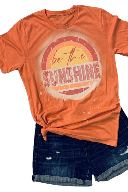 Orange Be The Sunshine Graphic Crewneck T Shirt