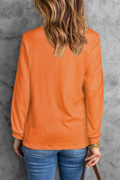 Orange be the SUNSHINE Graphic Print Long Sleeve Top