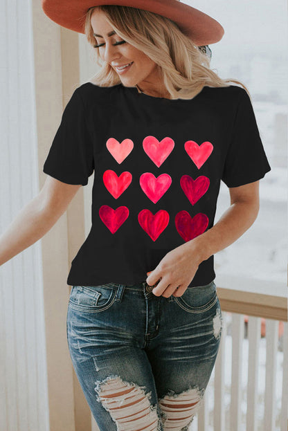 Black Valentine's Day Heart T-Shirts