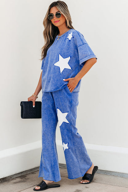 blue pants set