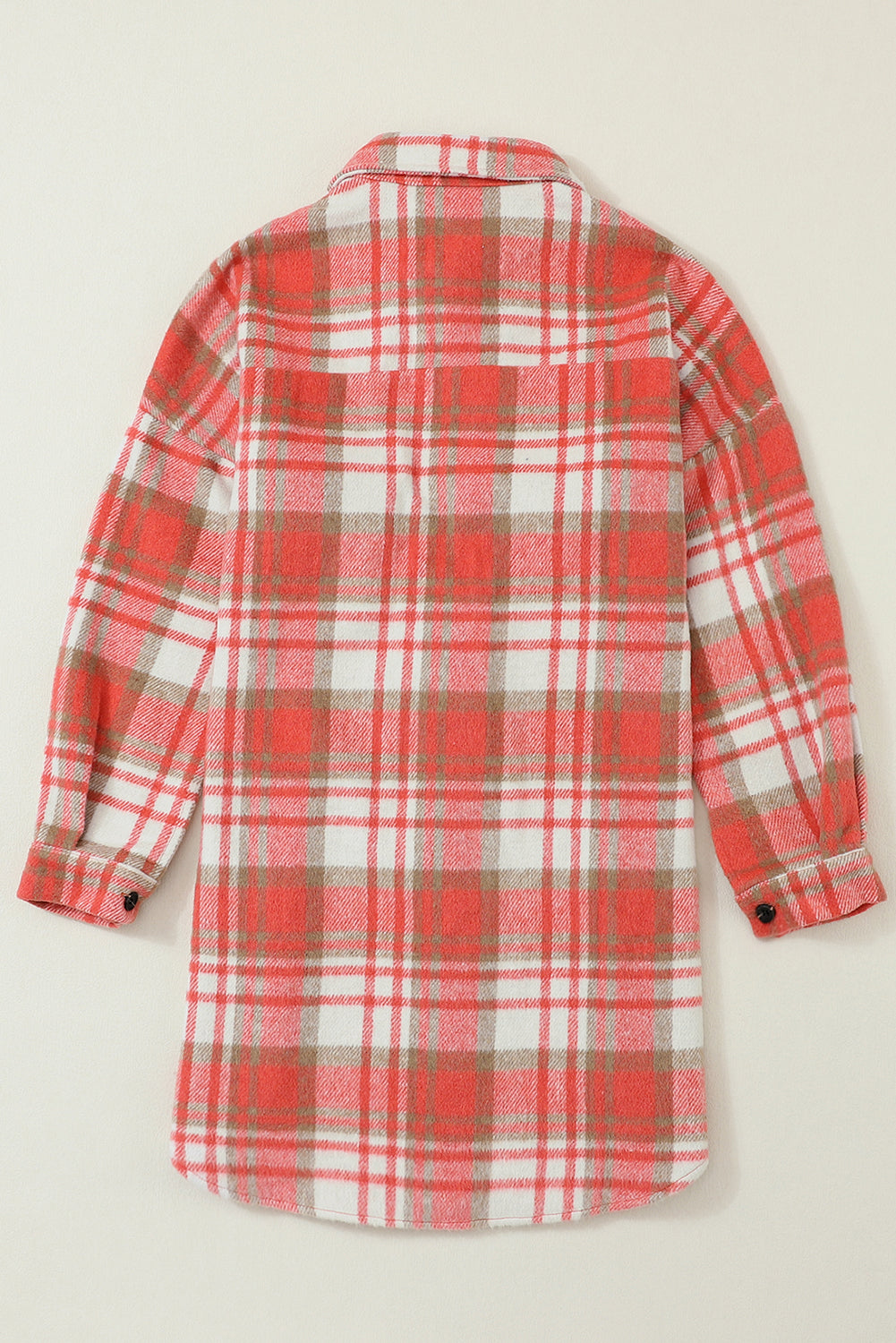 Plaid Flap Pocket Long Sleeve Shacket