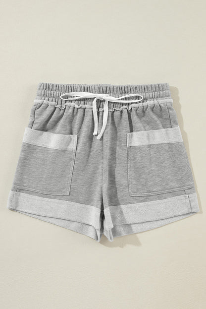 Philippine Gray Pocketed Drawstring High Waist Summer Shorts