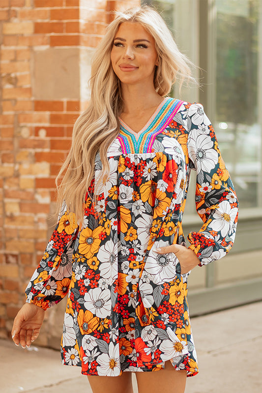 orange floral dress