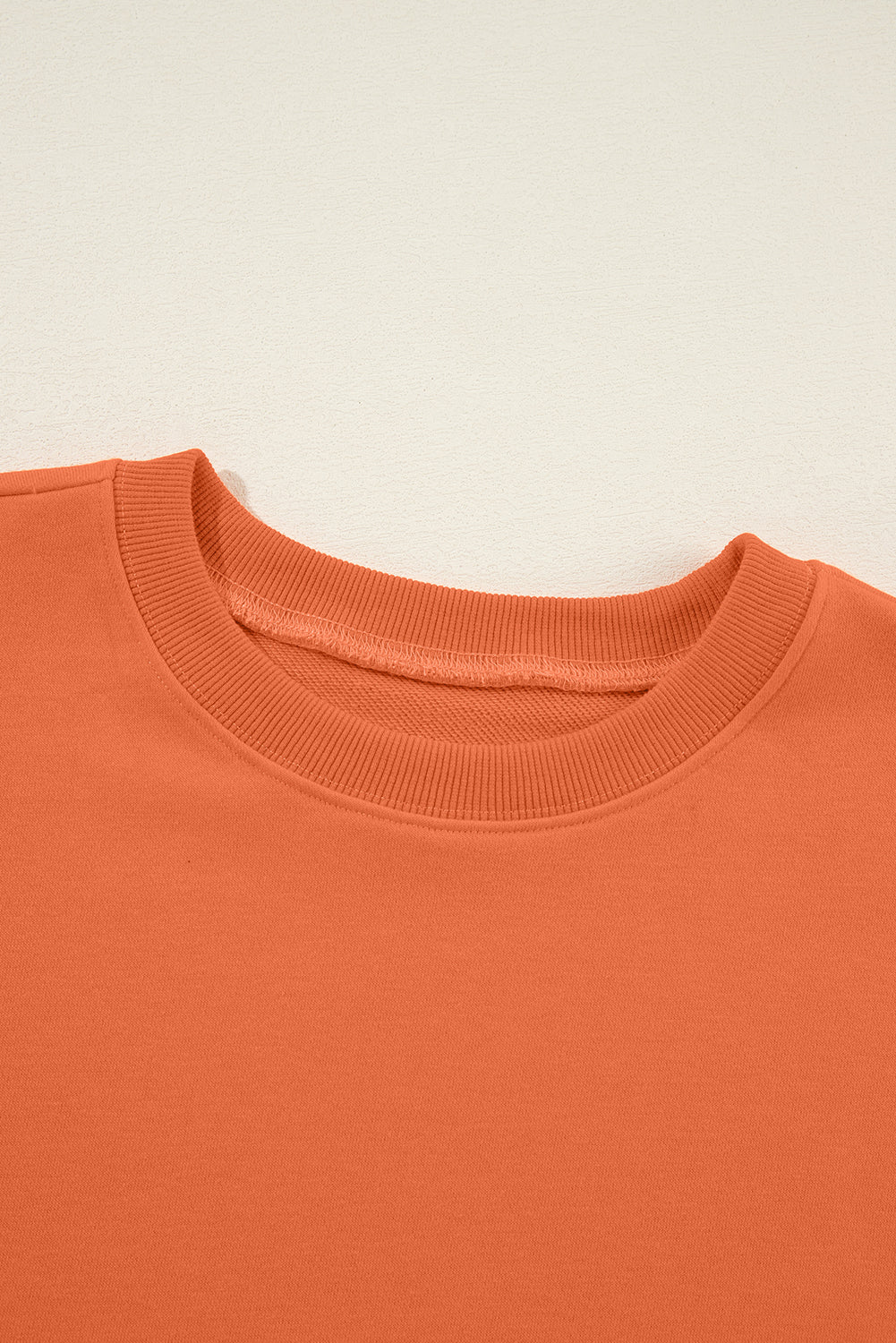 Orange Solid Classic Crewneck Pullover Sweatshirt