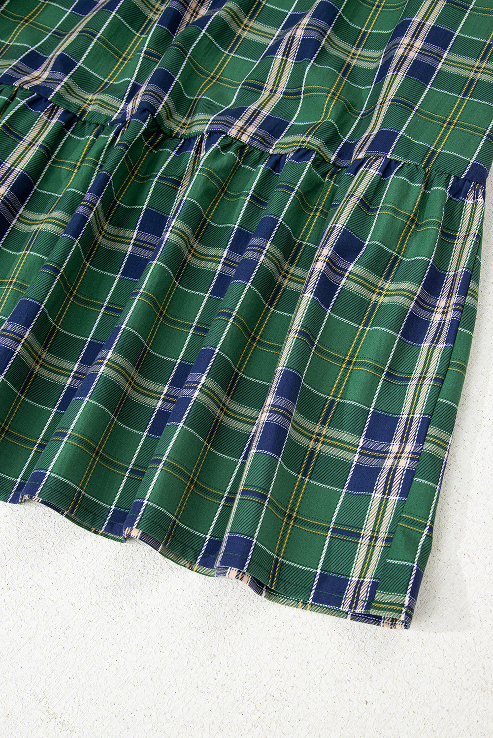 green plaid mini dress