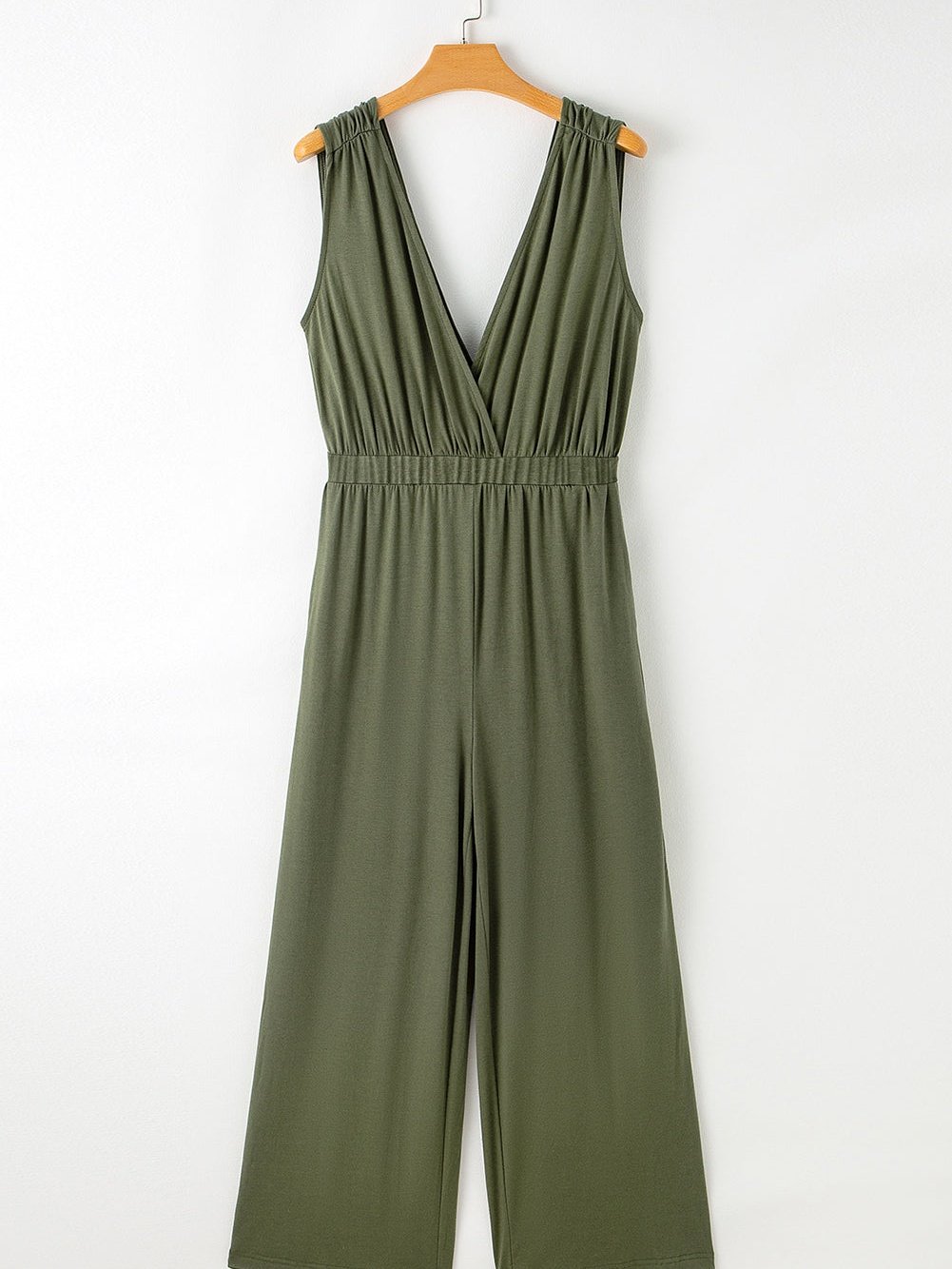 Solid One Shoulder Wide Leg Jumpsuit