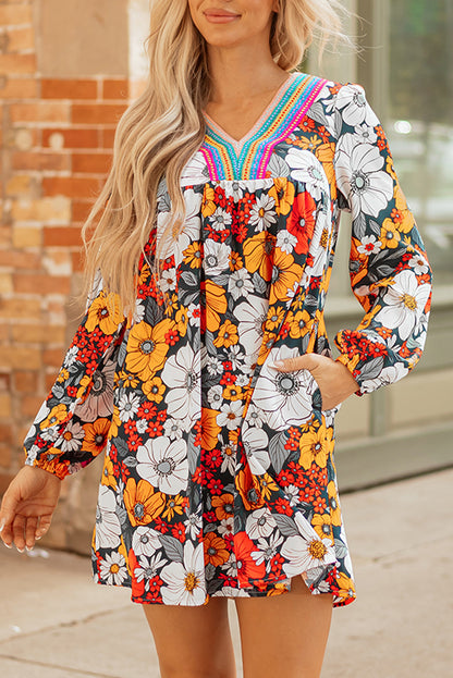 orange floral dress