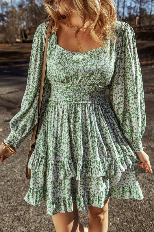 floral ruffle dress