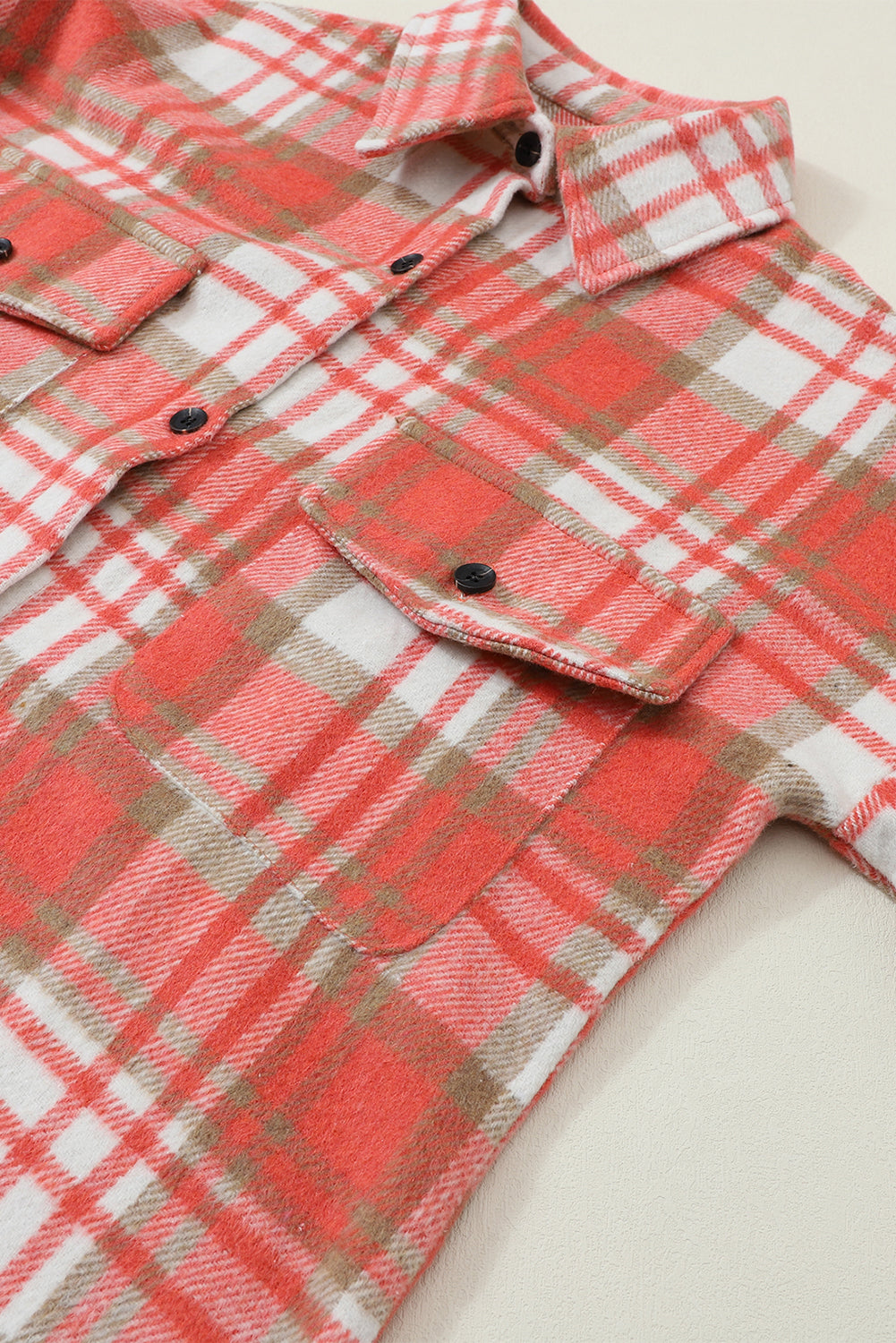 Plaid Flap Pocket Long Sleeve Shacket