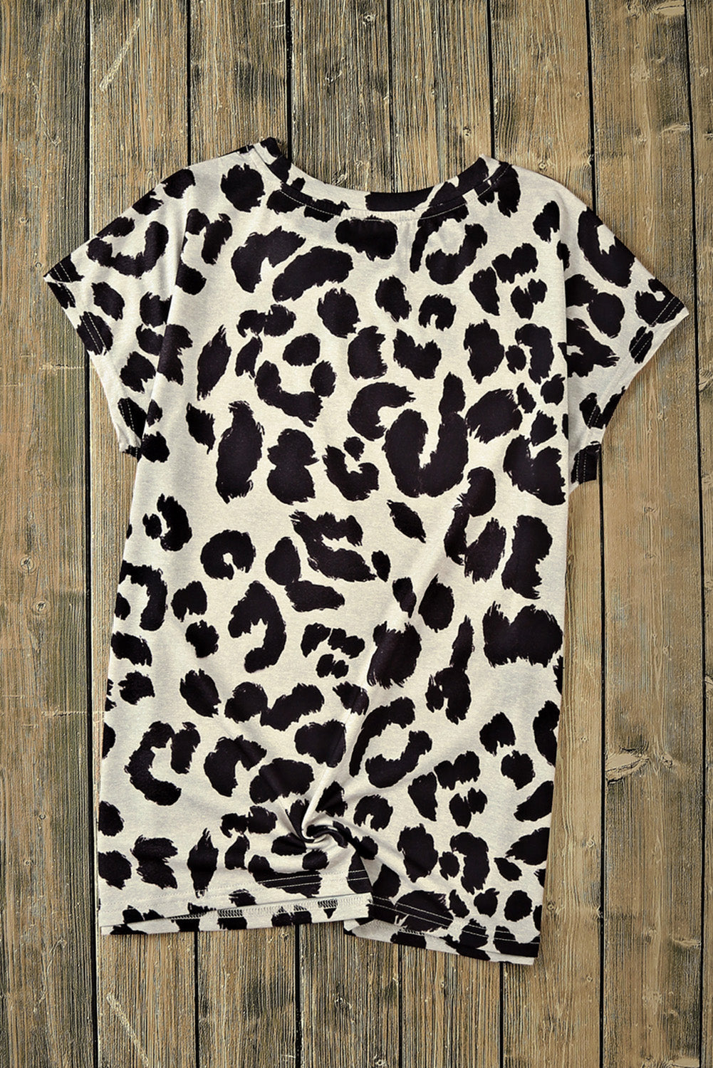 Leopard HOWDY Steer Head Leopard Bleached Crewneck T Shirt