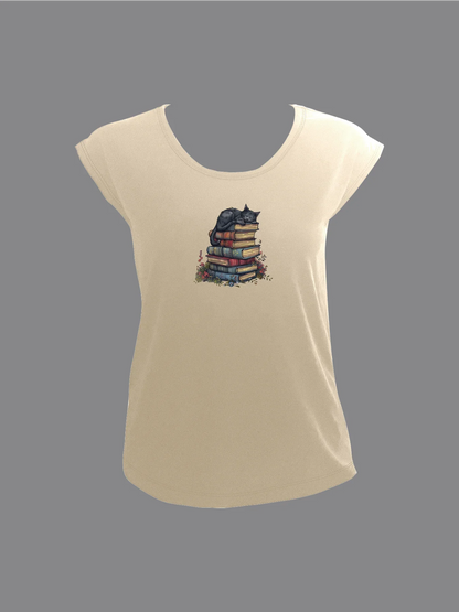 Adorable Cat Napping On Books Graphic Print Tank Top Sleeveless Casual Top For Summer & Spring Women's Clothing